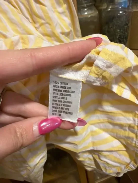 Kim Rogers Petite PXL Yellow and White Striped Sleeveless Tiered Cotton Dress - Picture 3 of 3